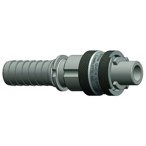 Barb to Bowes Nipple, Barb, 1/2, Steel
