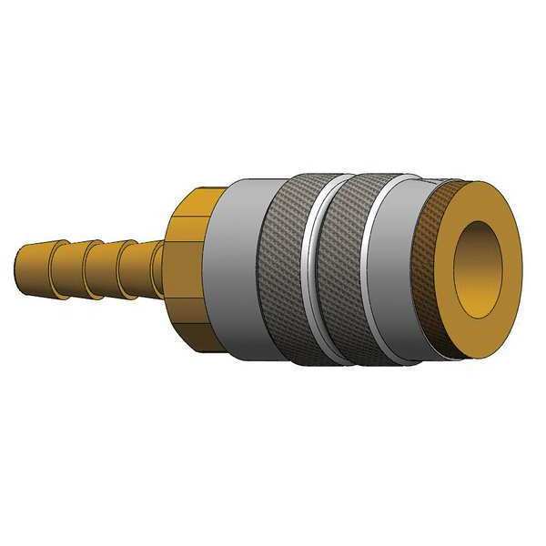 Barb to Indust. Coupler, Barb, 1/4, Steel