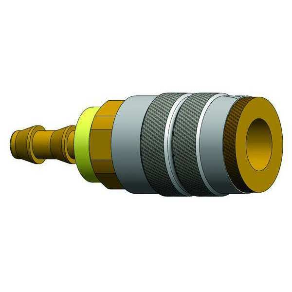 Coupler, Brass, 1/4 In Push Lock, 1/4 Body