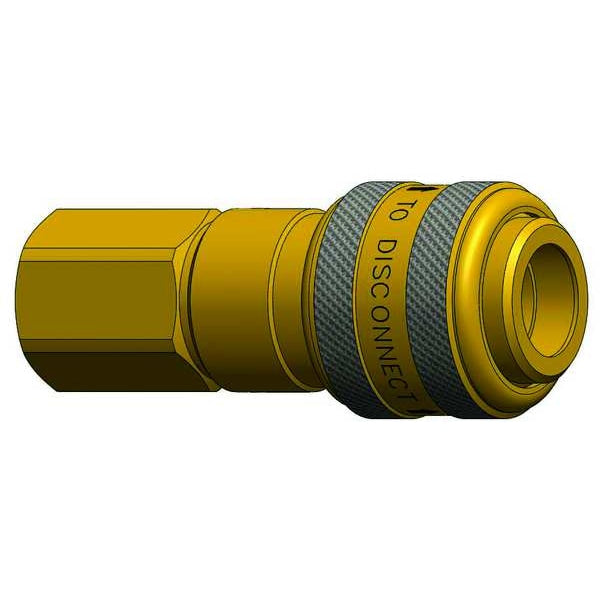 Female to Ind. Coupler, (F)NPT, 3/8, Brass