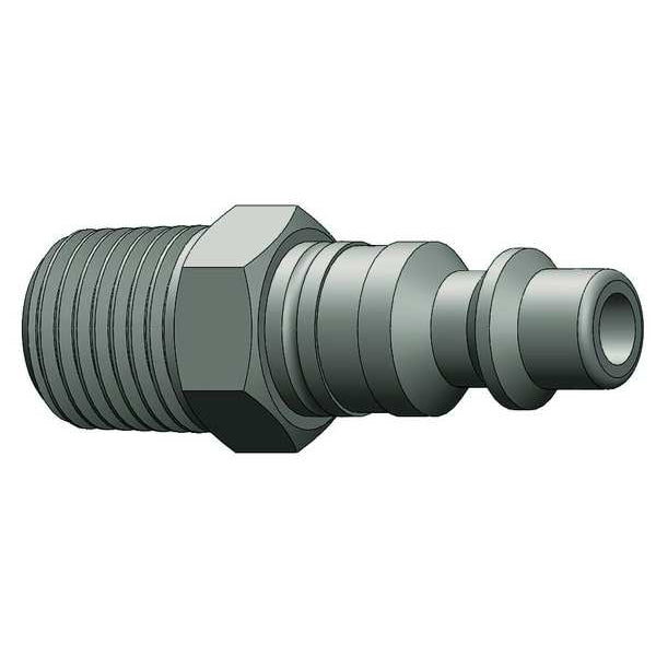 Male to Industrial Plug, (M)NPT, 1/4, Steel