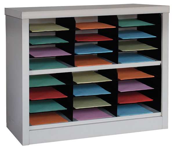 Horizontal Literature Organizer 24 Compartments, Tan