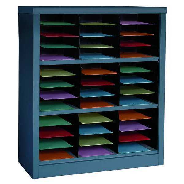 Horizontal Literature Organizer 36 Compartments, Gray