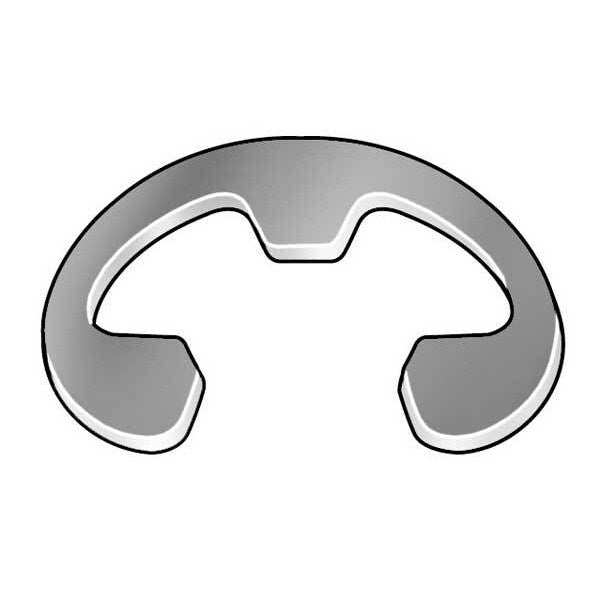 External-E E-Clip, Steel Black Phosphate Finish, 3/8 in Shaft Dia, 100 PK