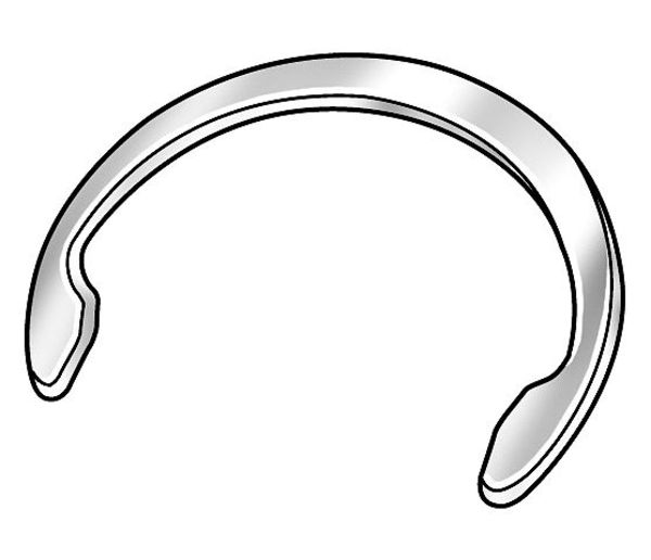 External Retaining Ring, Steel Zinc Yellow Finish, 7/32 in Shaft Dia, 100 PK