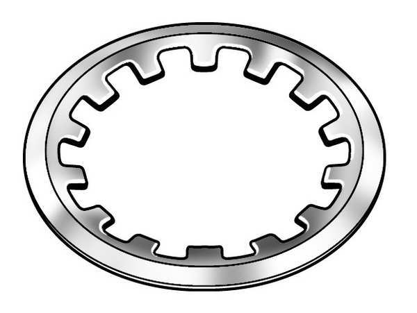 External Self-Locking Push-On Retaining Ring, Stainless Steel Plain Finish, 5/16 in Shaft Dia, 5 PK