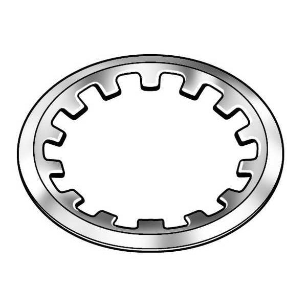 External Self-Locking Push-On Retaining Ring, Stainless Steel Plain Finish, 1.00 in Shaft Dia, 5 PK