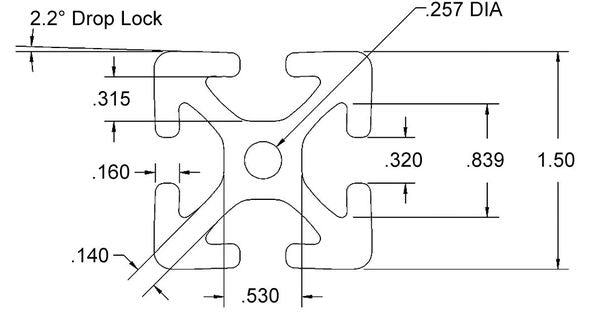 Framing Extrusion, Smth, L48In, 1.406Lb/Ft