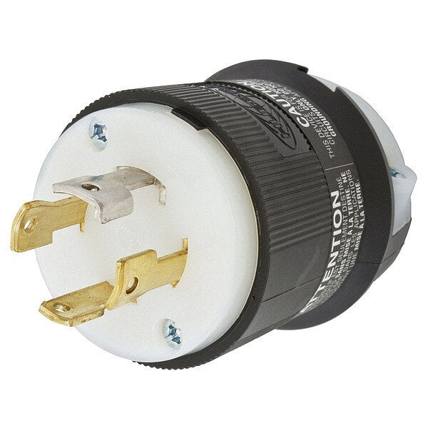 30A Twist-Lock Plug 4P 4W 120/208VAC L18-30P BK/WT