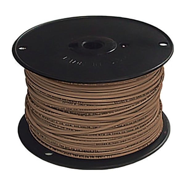 Building Wire, THHN, 14 AWG, 500 ft, Brown, Nylon Jacket, PVC Insulation