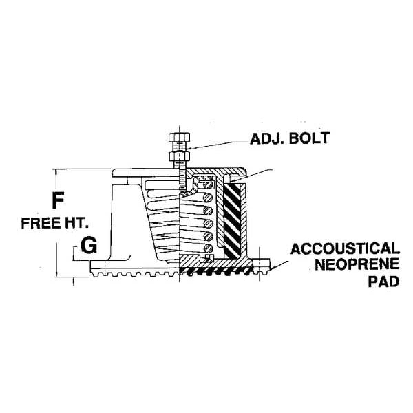 Floor Mount Vibration Isolator, Spring