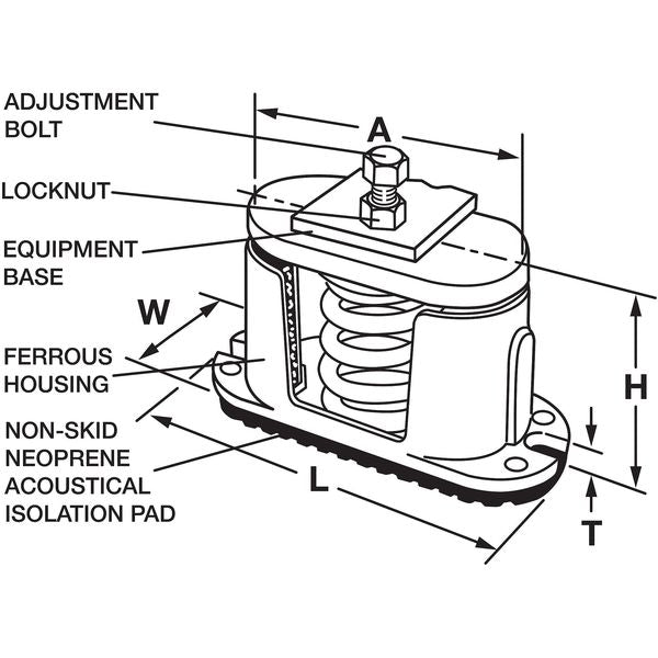 Floor Mount Vibration Isolator, Spring