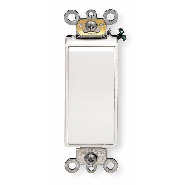 Wall Switch, 3-Way, 120/277V, 20A, Wht, Rockr