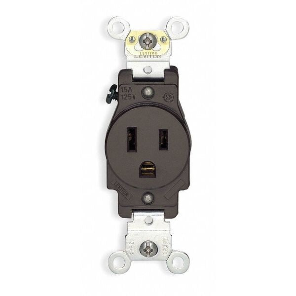 Receptacle, 15 A Amps, 125VAC, Single Outlet, 5-15R, Gray