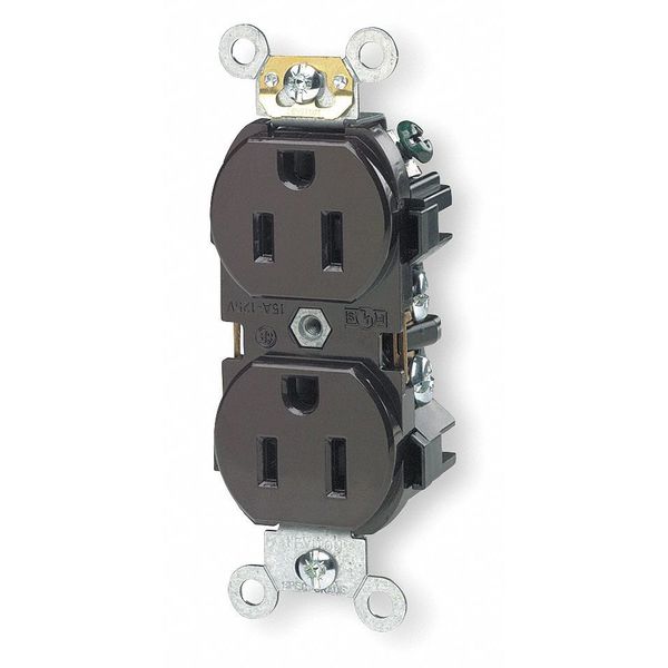 Receptacle, 15 A Amps, 125VAC, Duplex Outlet, 5-15R, Brown