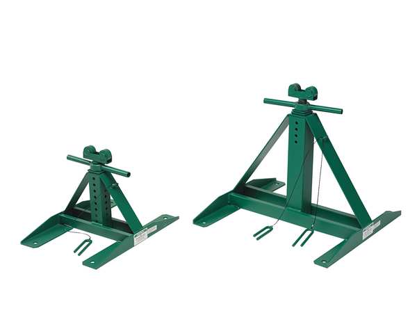 Telescoping Reel Stand, Adjustable, 28 In Max Height, Load Capacity 2,500 lb, Green, Steel