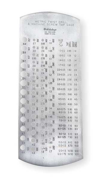 Drill Gage, 1.0-5.9mm, 57 Holes