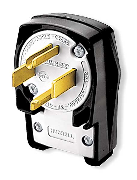 4 Wire Industrial Angle Straight Blade Plug 125/250VAC 30A