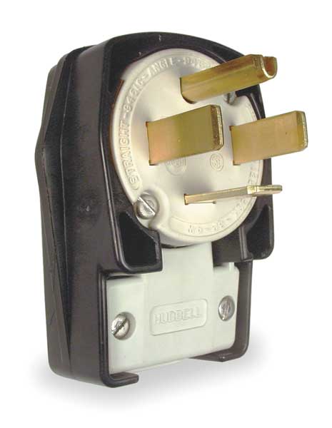 4 Wire Industrial Angle Straight Blade Plug 125/250VAC 60A