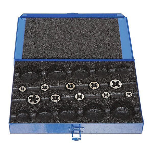 10PC Carbon Hexagon Rethreading Die Set 0650 Cle-Line 1/4-20 To 1/2-20 UNC and UNF