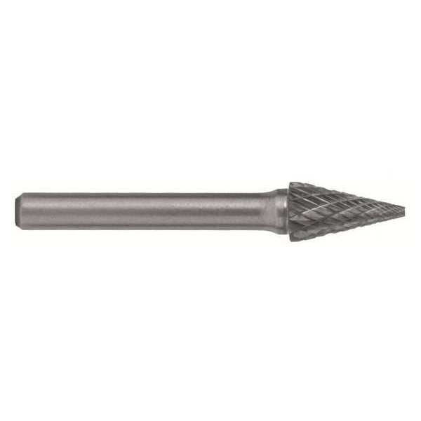 Carbide Bur, 1850 SM-5 CLE-SM Pointed Cone Bur Double Cut 12.70mmx6mm Hardened Steel Shank
