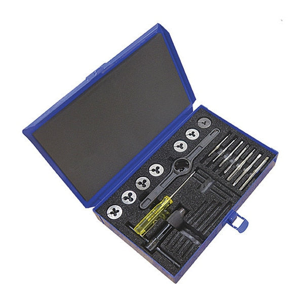 17PC HSS Plug Hand Tap And HSS Round Adjustable Die Set Cle-Line 7 Sizes M2.5 To M6
