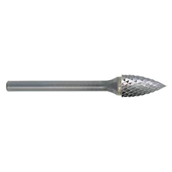 Carbide Bur, 1849 SG-1 CLE-SG Pointed Tree Bur Double Cut 6.00mmx6mm Solid Carbide Shank