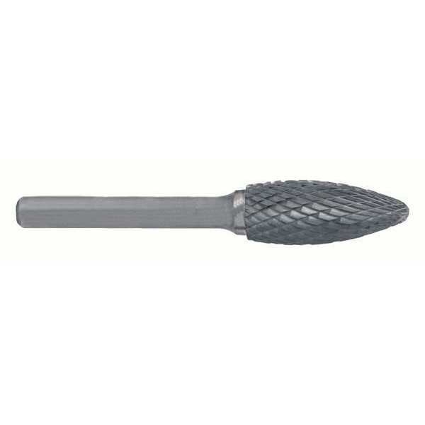 Carbide Bur, 1854 SH-53 CLE-SH Flame Shaped Bur Double Cut 3.00mmx3mm Solid Carbide Shank