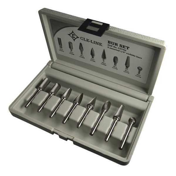 Carbide Bur, 1855 8PC Single-Cut Spiral Bur Set , 1/2