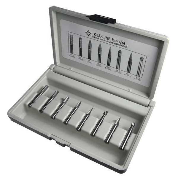 Carbide Bur, 1855 Single-Cut Spiral Bur Set , 1/4