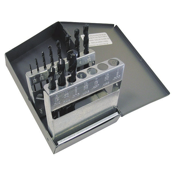 11PC 118Â° General Purpose Jobber Lngth Drill Set Cle-Line 1899 Steam Oxide HSS RHS/RHC 1/16-3/8x1/32