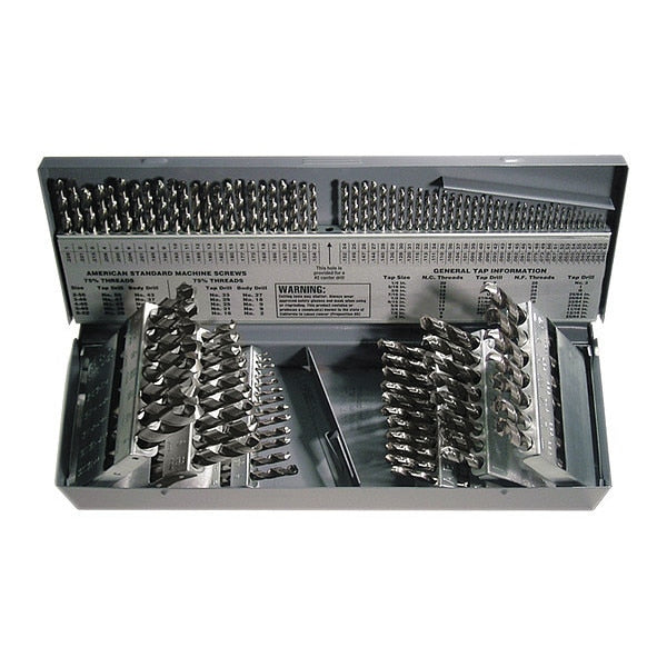 115PC 118Â° General Purpose Jobber Drill Set CLE 1898 Bright HSS RHS/RHC 1/16-1/2, A-Z, #1-#60