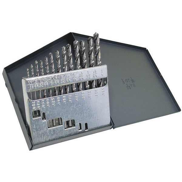 13PC 118Â° General Purpose Jobber Length Drill Set Cle-Line 1898 Bright HSS RHS/RHC 1/16-1/4x1/64