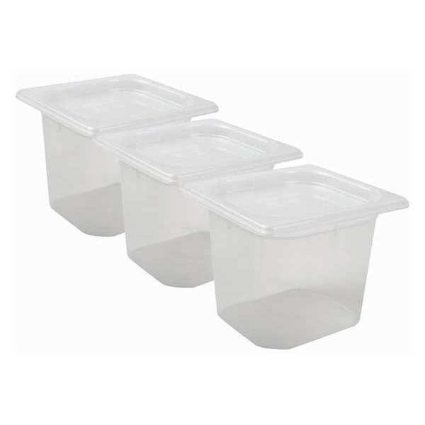 Mod Pans, 1/6 Food Pan, Lid, 2Qt, PK3