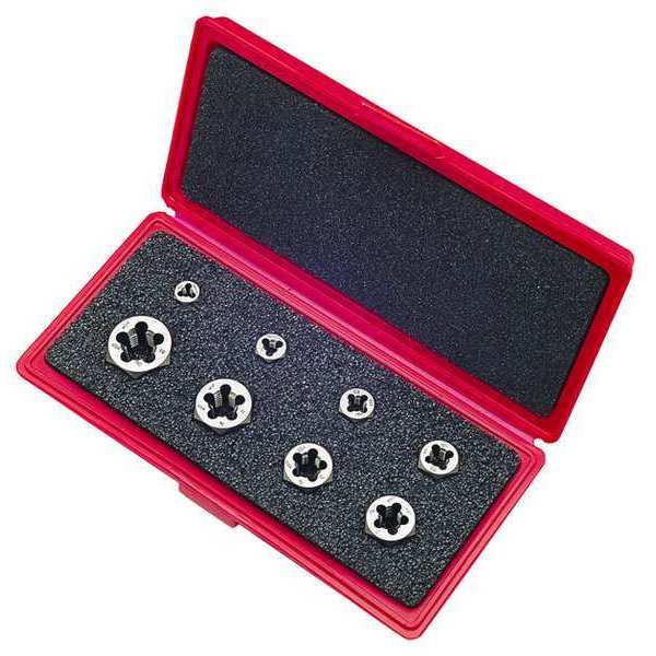 8PC Carbon Hexagon Rethreading Die Set 0650 Cle-Line 8 Sizes 1/4-20 To 3/4-10 UNC