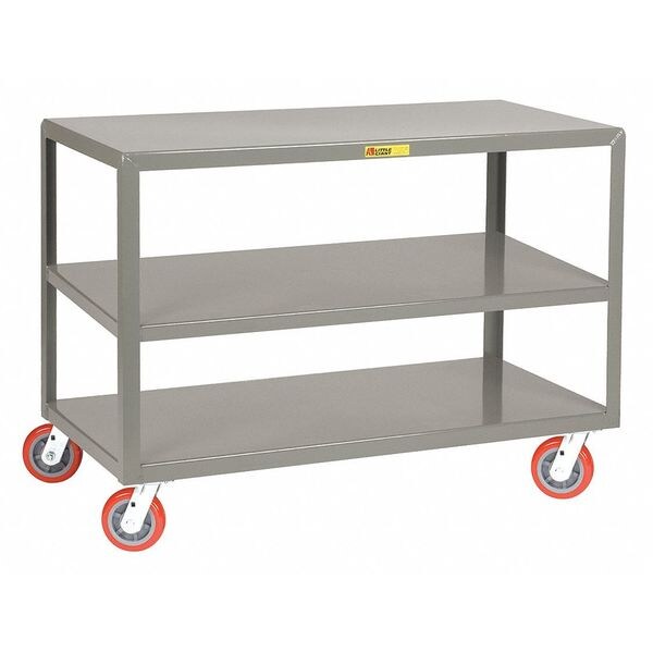 Steel Mobile Tables, 3-Shelf, 3600 lb., 24 x 36