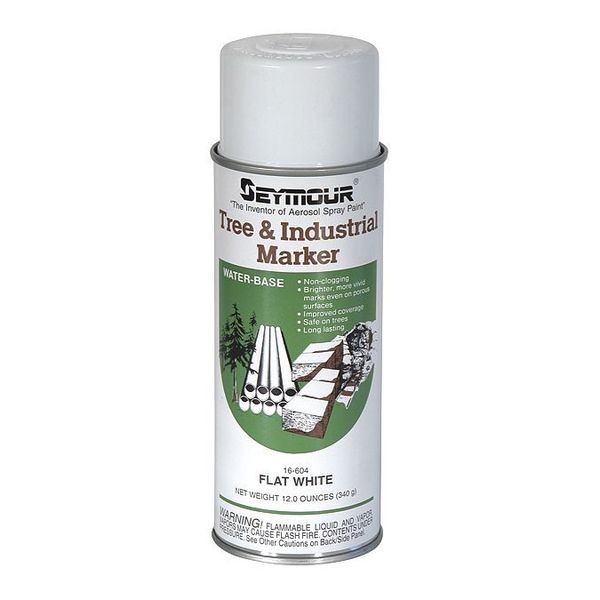 Tree and Industrial Marking Paint, 12 oz., White, Water -Based