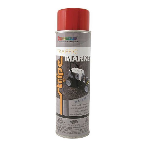 Traffic Marking Paint, 18 oz., Red, Water -Based