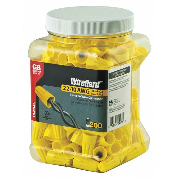 Wire Connector, Yellow, PK200