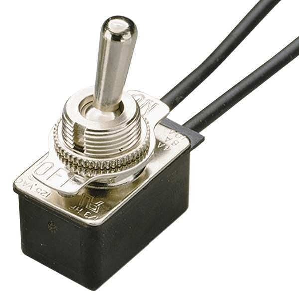 Toggle Switch, SPST, On/Off, 1/3 hp @ 125V AC, 10A @ 125V AC
