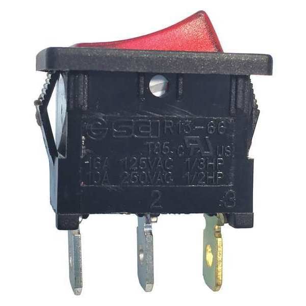 Lighted Mini Rocker Switch, SPST, 125VAC