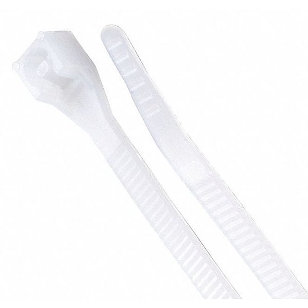 Cable Ties, Double Lock Design, 14 in L, 11/64 in W, 75 lb, Natural, Nylon 6/6, 1000 PK