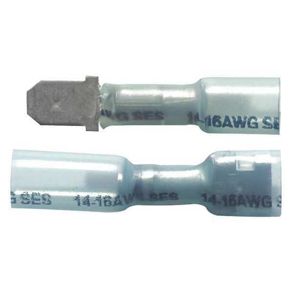 Terminal, Crimp/Solder/Shrink, Blue, PK6