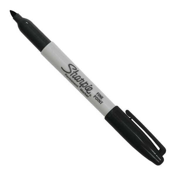 SharpieÂ® Fine Point Permanent Markers, Black, 12/Case