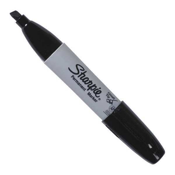 SharpieÂ® Chisel Tip Permanent Markers, Black, 12/Case