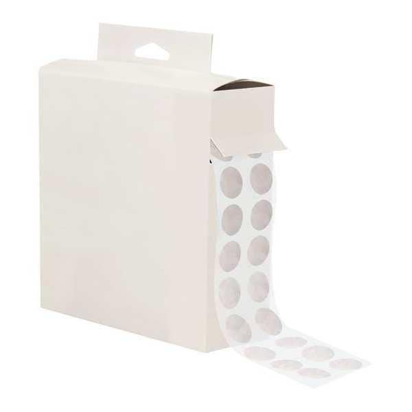 Reclosable Fastener, Disc, Rubber Adhesive, 3/4 in, White, 200 PK