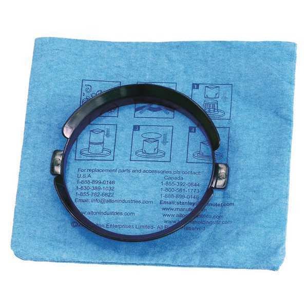 Blue Cloth Reusable Filter, w/Clamp Ring, Dry, Reusable