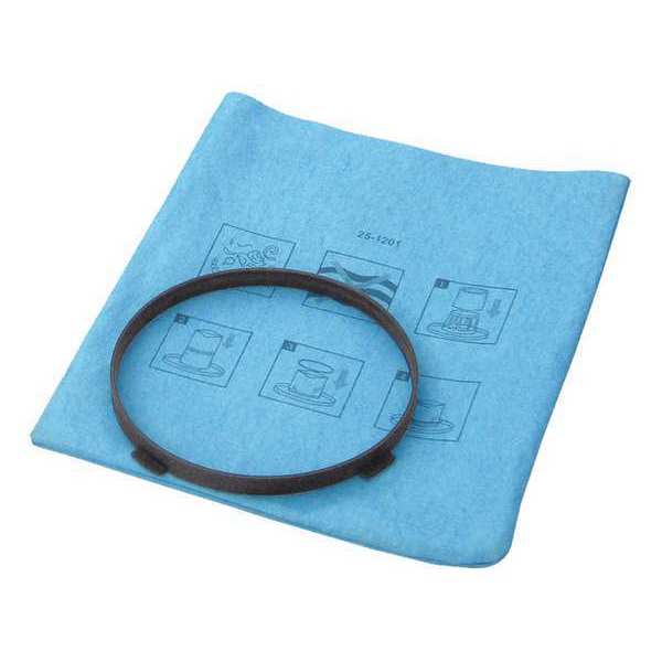 Blue Cloth Reuseable Filter, w/Clamp Ring, Dry, Reusable