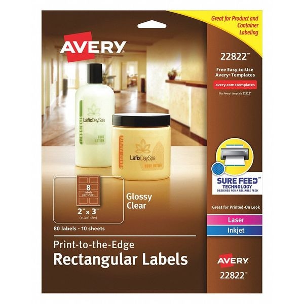 Label, 2x3, Glossy, Clear, PK80