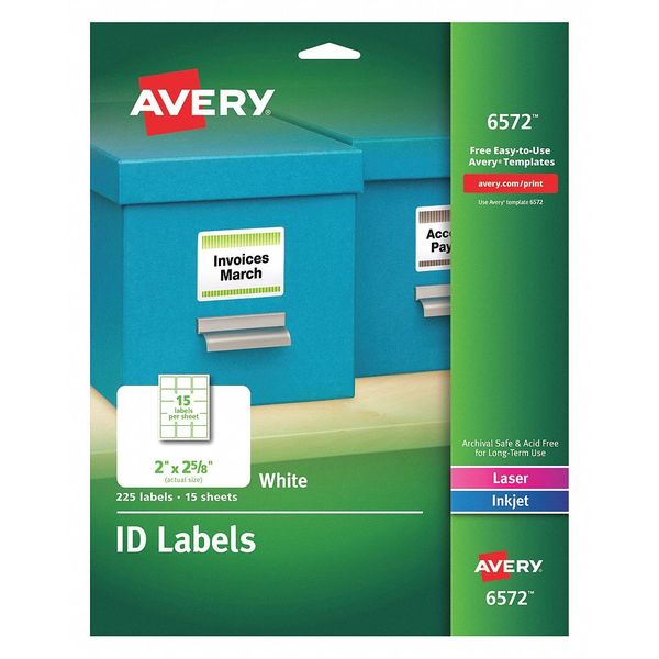 ID Label, 2x2, White, PK225